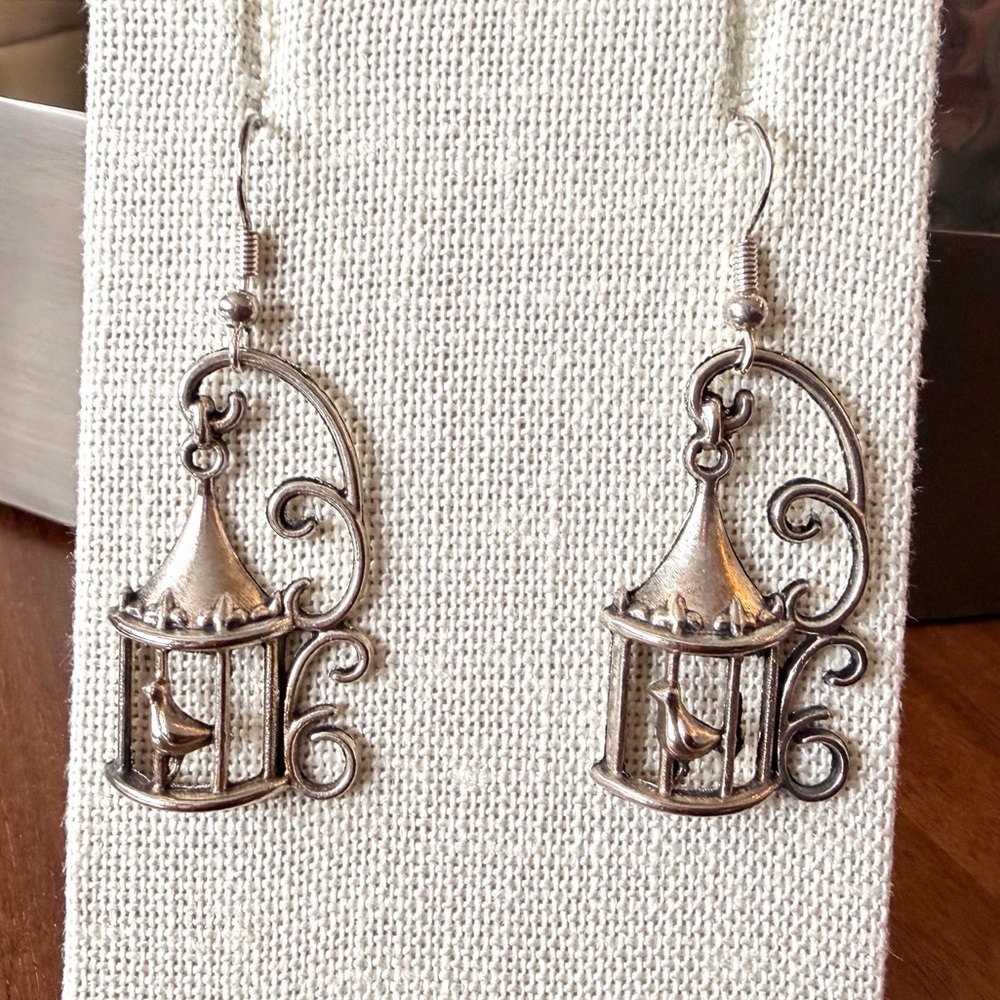 Eclectic Silver Birdcage Earrings